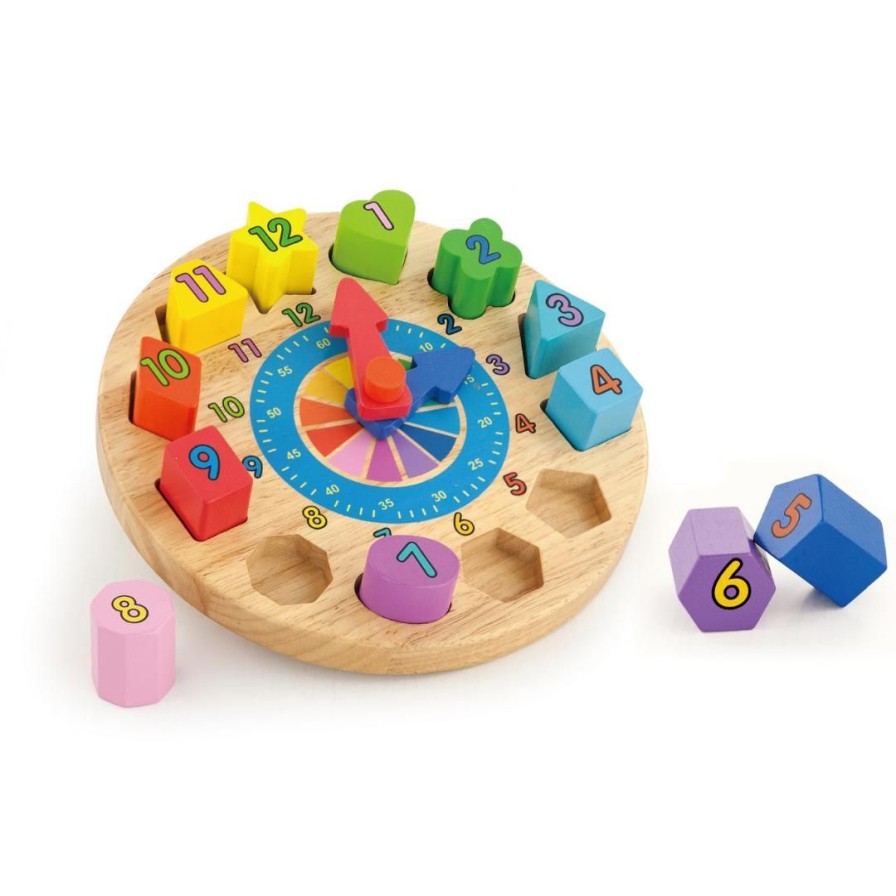 Wooden Toys Viga Baby & Toddler Puzzles | Wooden Clock-Round