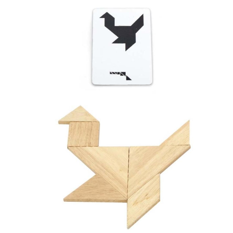 Wooden Toys Viga Baby & Toddler Puzzles | Natural Tangram Set