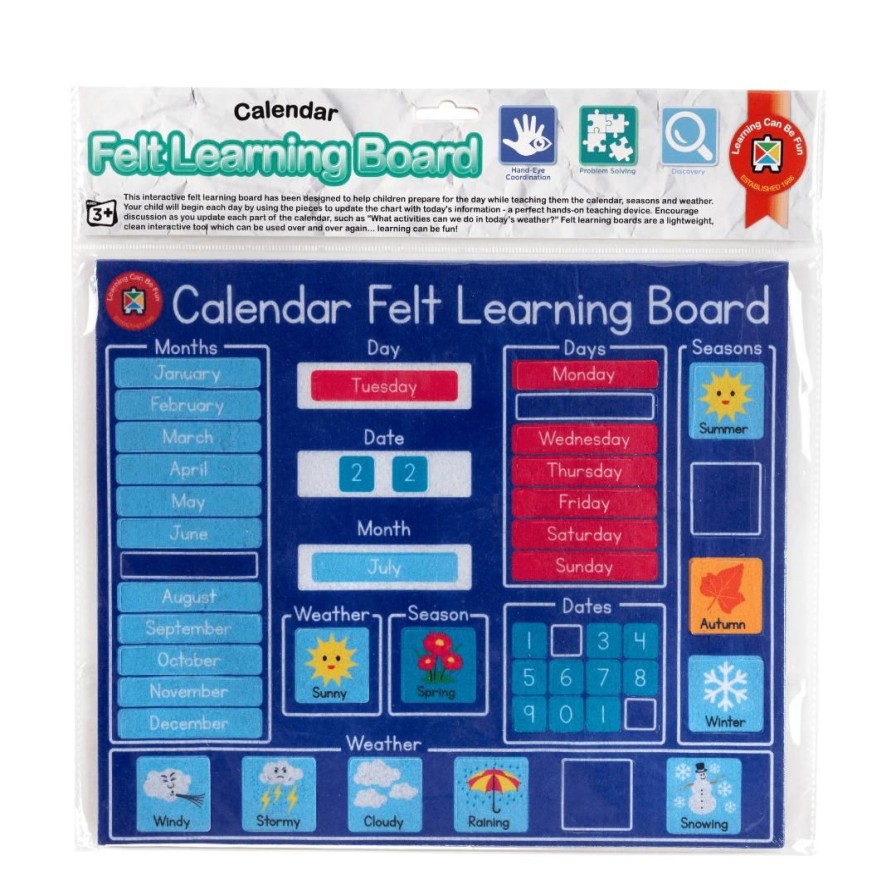 Wooden Toys ed.vantage Arts & Crafts | Felt Learning Board-Calendar