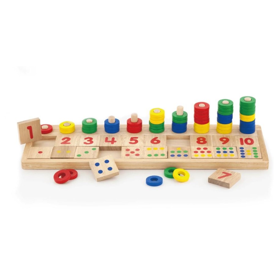 Wooden Toys Viga Fine Motor Skills | Count And Match Number Puzzle