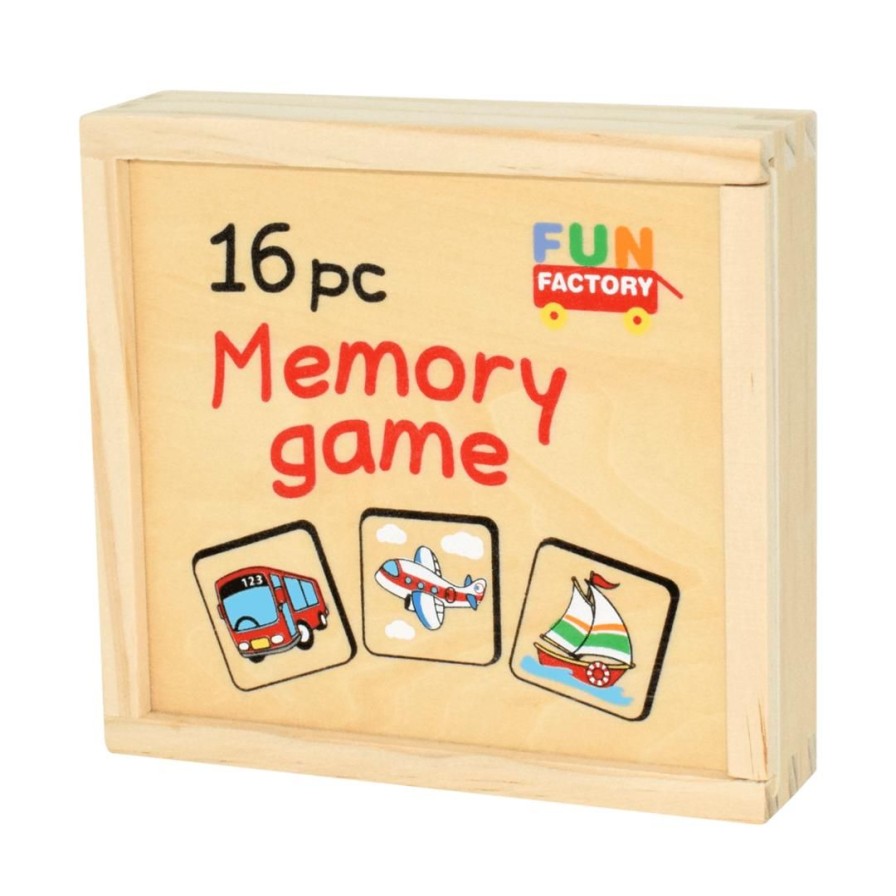 Wooden Toys Fun Factory Fine Motor Skills | Transport Memory Game-16 Piece