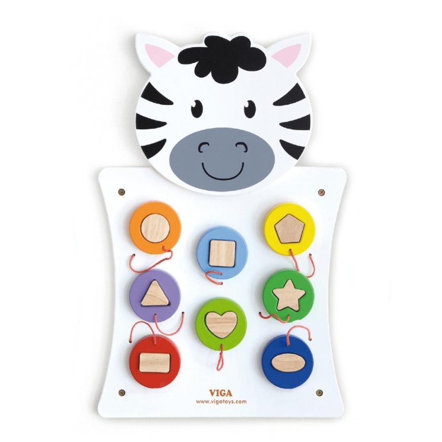 Wooden Toys Viga Baby & Toddler Puzzles | Wooden Zebra Wall Activity Toy