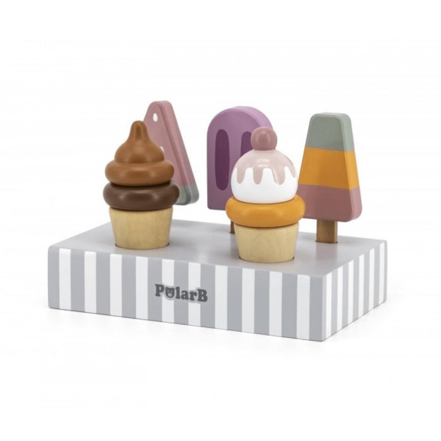 Wooden Toys Viga Montessori Toys | Popsicle And Ice Cream Set-5 Piece