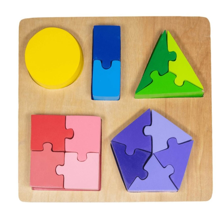 Wooden Toys Kaper Kidz Numbers & Letters | Chunky Jigsaw Shape Fraction Puzzle