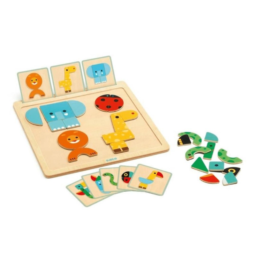 Wooden Toys Djeco Magnetic Puzzles | Geo Basic Magnetic Wooden Board