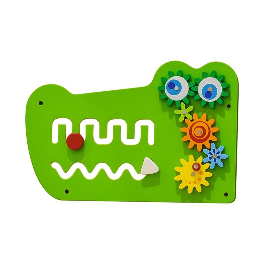 Wooden Toys Viga Activity Cubes | Crocodile Wall Activity Centre