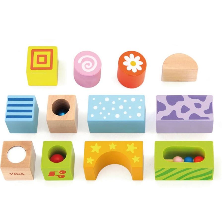 Wooden Toys Viga Building Blocks | Sound Blocks-12 Pieces