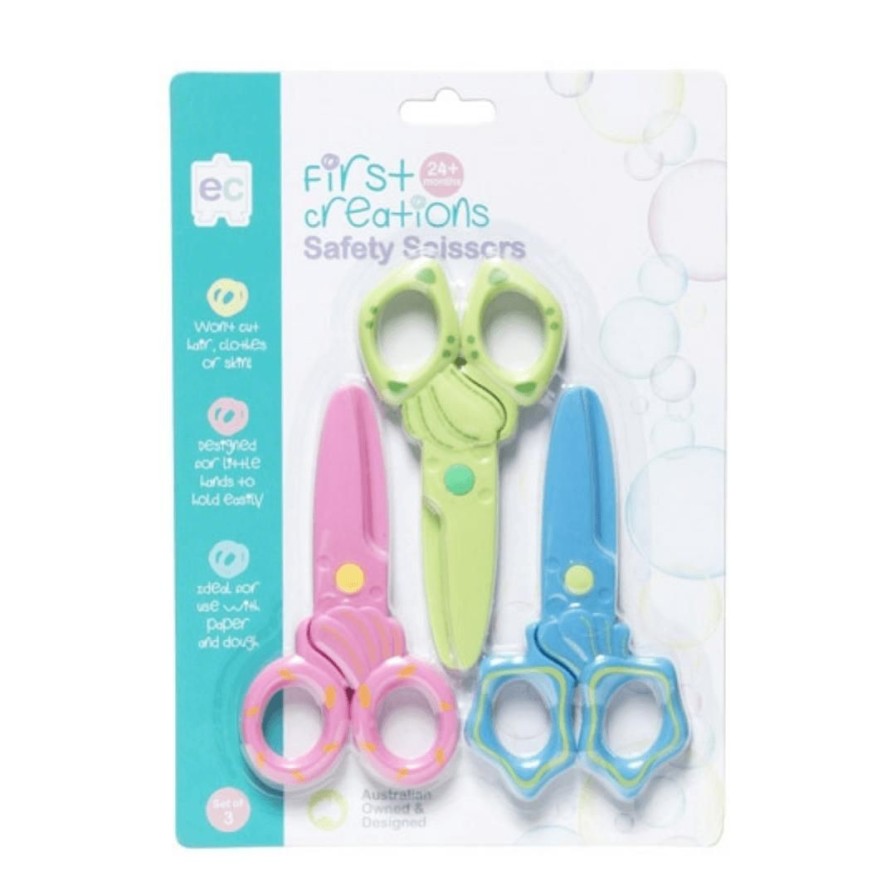 Wooden Toys ed.vantage Fine Motor Skills | Safety Scissors-Set Of 3