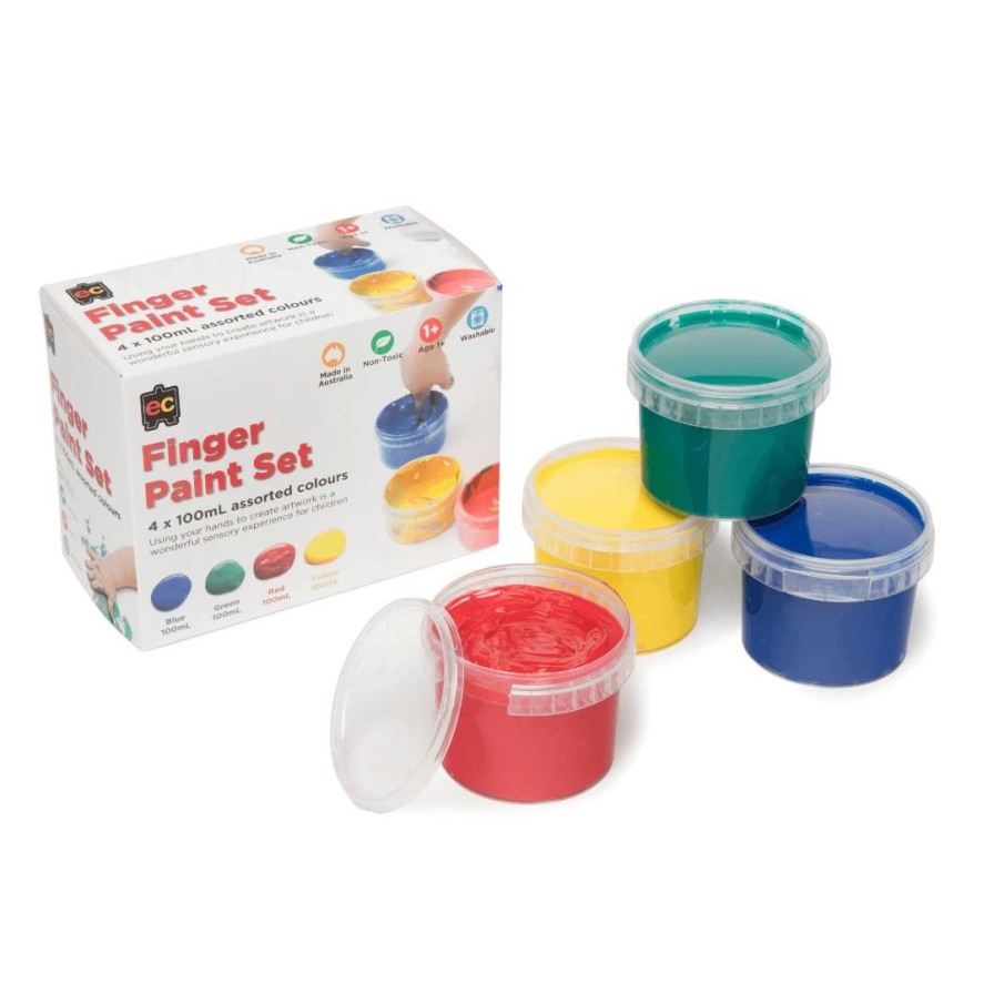 Wooden Toys ed.vantage Arts & Crafts | Rainbow Finger Paints-Set Of 4