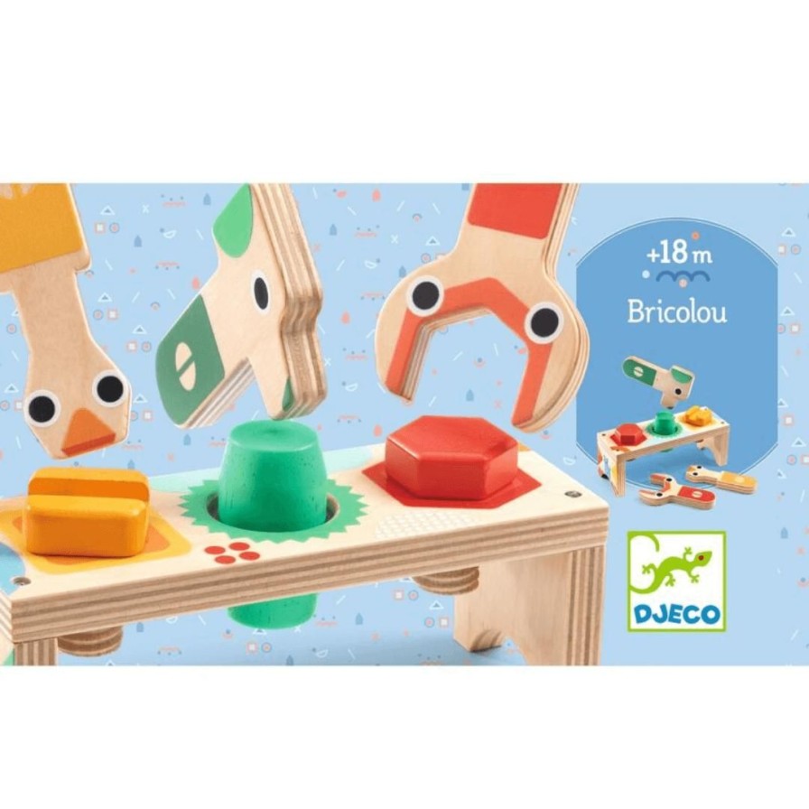 Wooden Toys Djeco Shapes & Colours | Bricolou Wood Tool Set