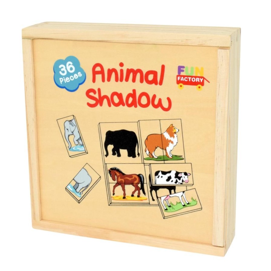 Wooden Toys Fun Factory Shapes & Colours | Animal Shadow Match