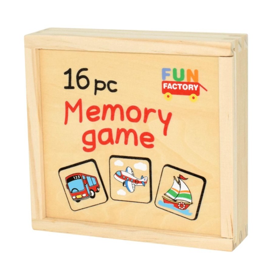 Wooden Toys Fun Factory Cars & Trucks | Transport Memory Game-16 Piece