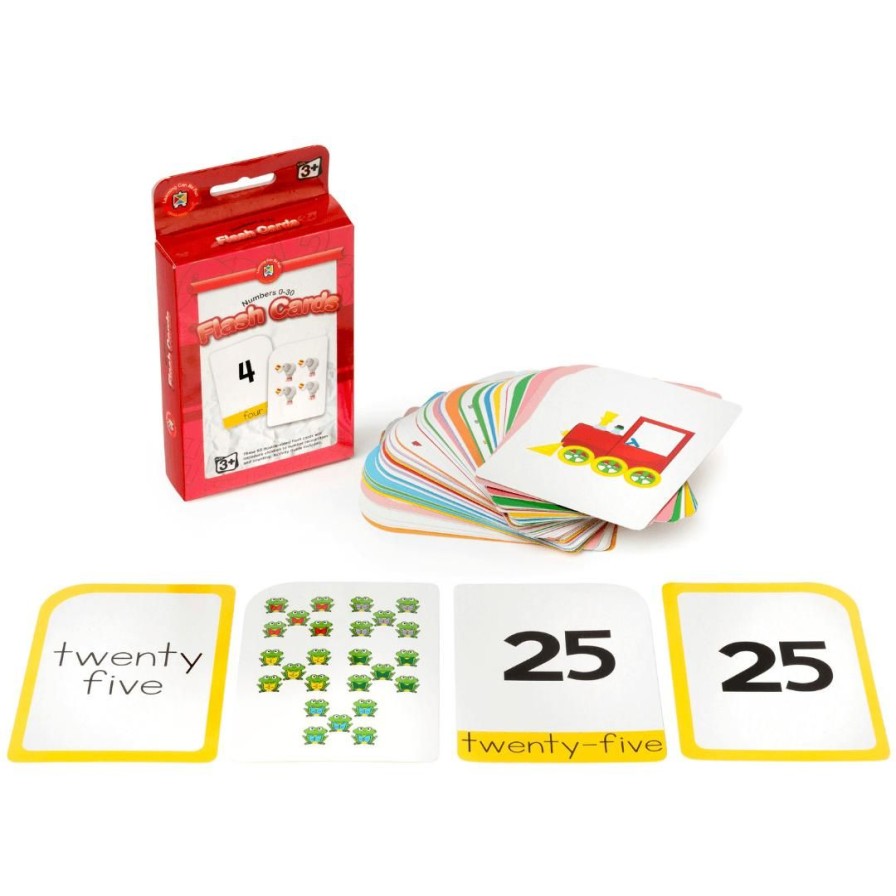 Wooden Toys ed.vantage Literacy Toys | Numbers 0-30 Flash Cards-Write & Wipe With Marker