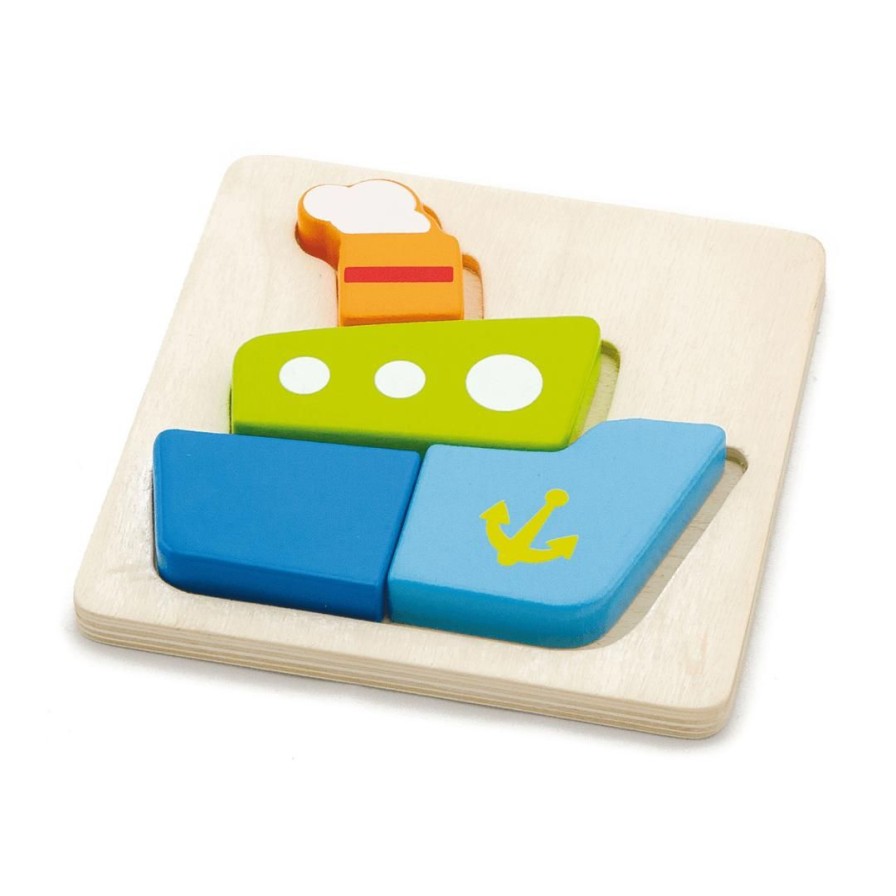 Wooden Toys Viga Baby Toys & Teethers | Mini Block Puzzle-Boat