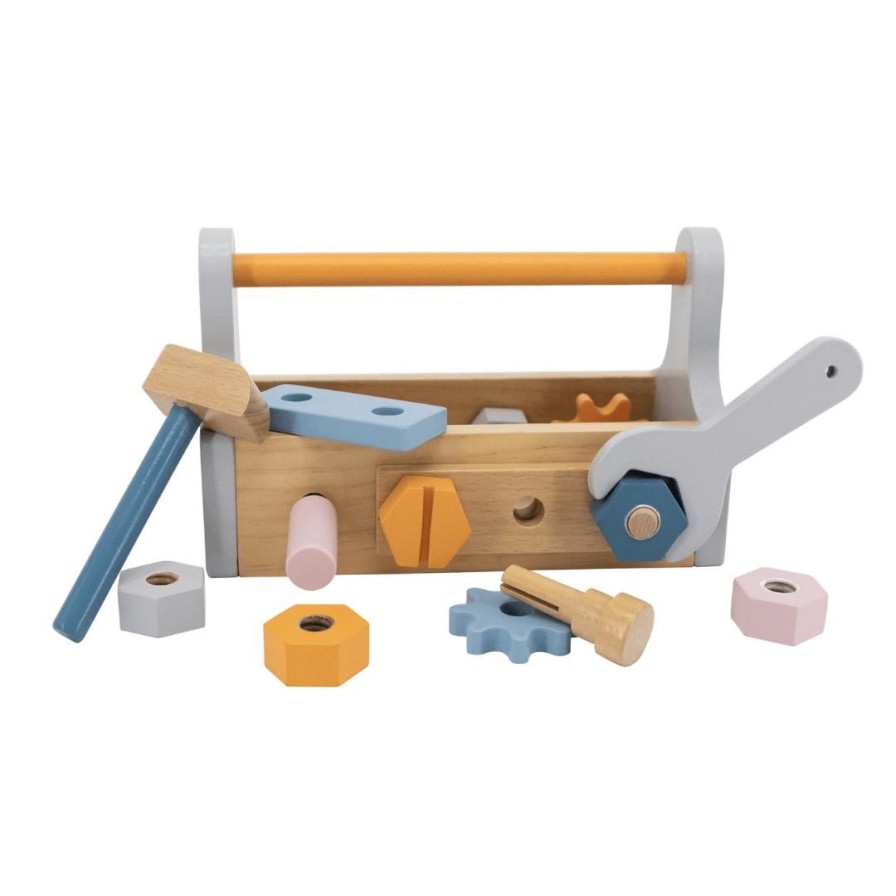 Wooden Toys Viga Fine Motor Skills | Pastel Carry Around Tool Set