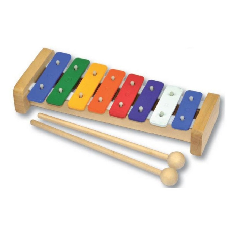 Wooden Toys Fun Factory Baby & Toddler Puzzles | Rainbow Metal Xylophone