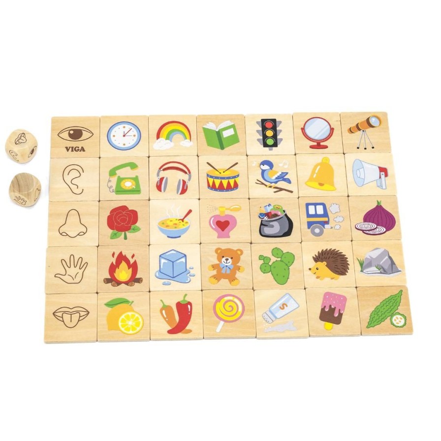 Wooden Toys Viga Fine Motor Skills | Learning Senses Puzzle Set