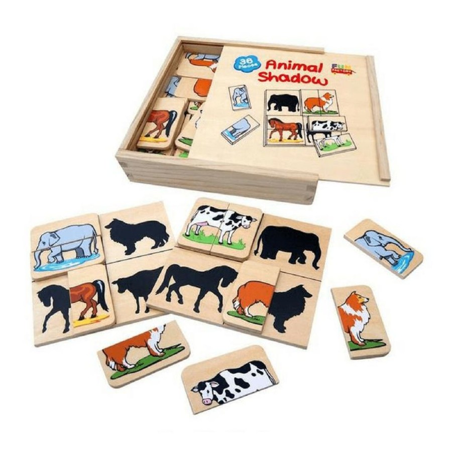 Wooden Toys Fun Factory Animals | Animal Shadow Match