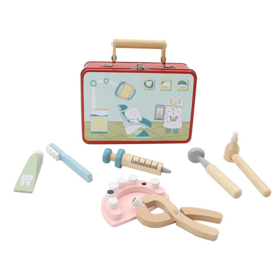 Wooden Toys Kaper Kidz Pretend Play | Dentist Play Set In Tin Case