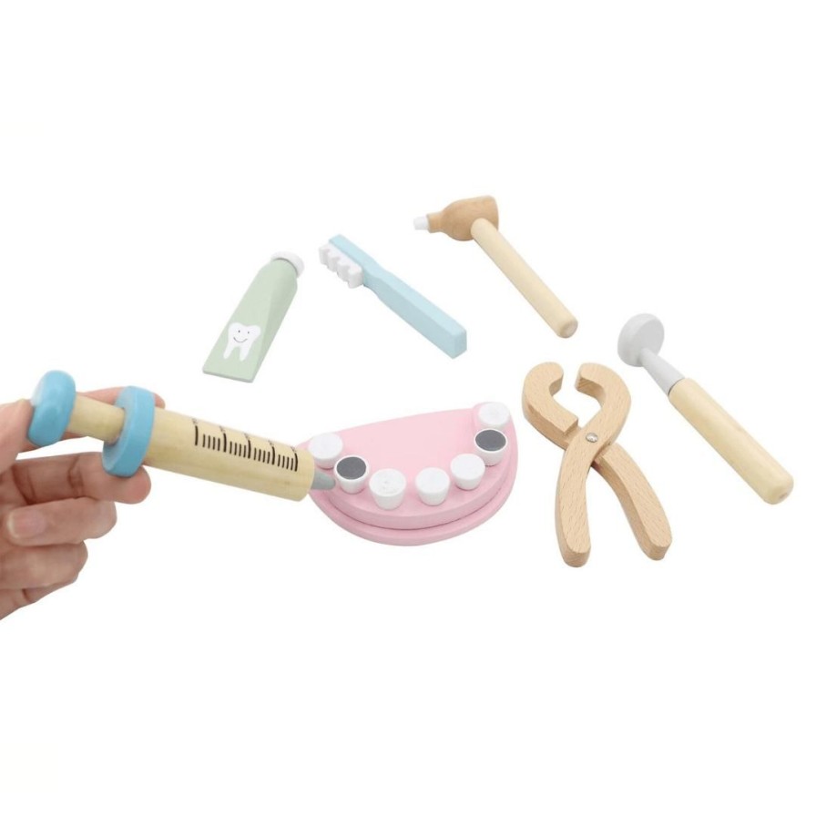 Wooden Toys Kaper Kidz Pretend Play | Dentist Play Set In Tin Case