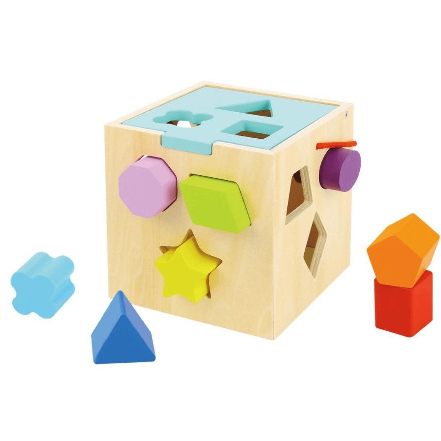 Wooden Toys Tooky Toy Building Blocks | Modern Colourful Shape Sorter