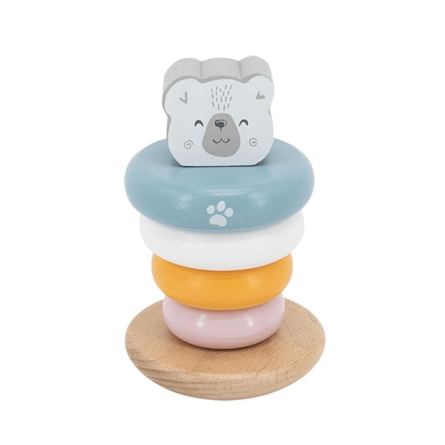 Wooden Toys Viga Baby Toys & Teethers | Polar Bear Pastel Ring Stacker