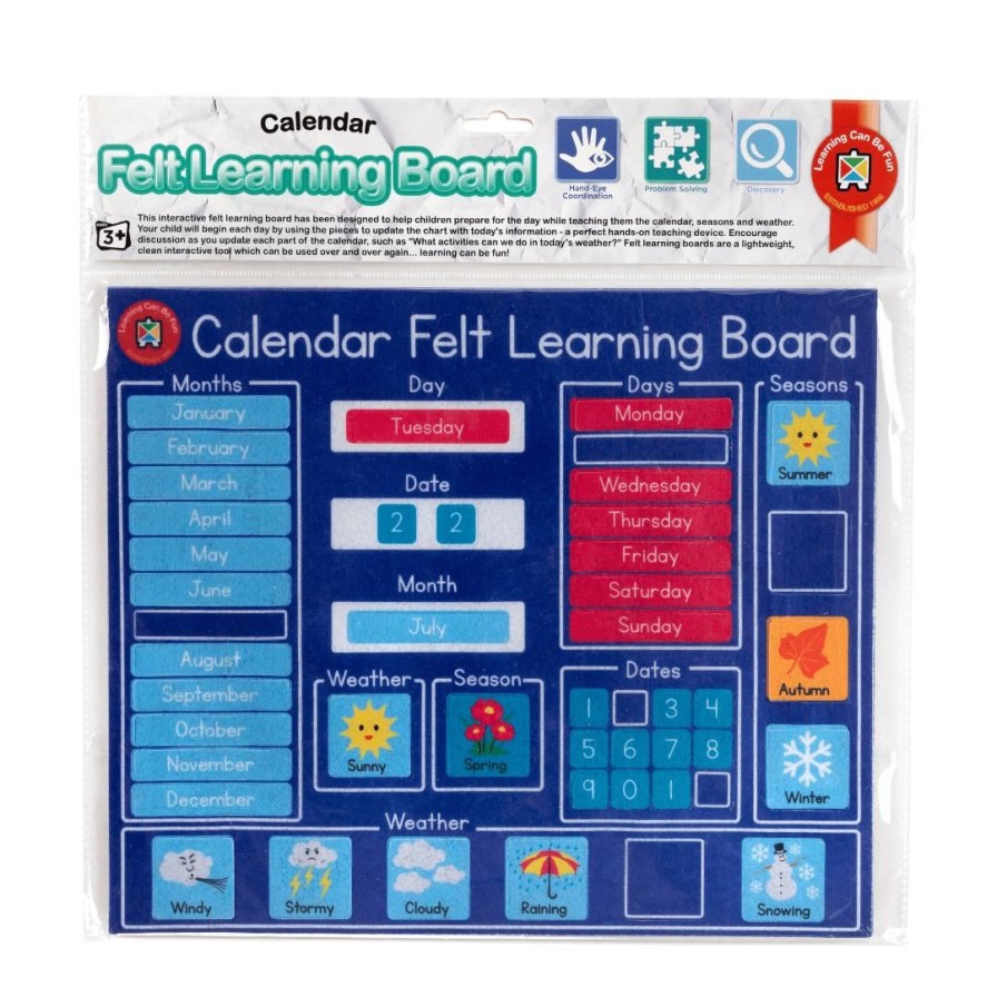 Wooden Toys ed.vantage Baby Toys & Teethers | Felt Learning Board-Calendar