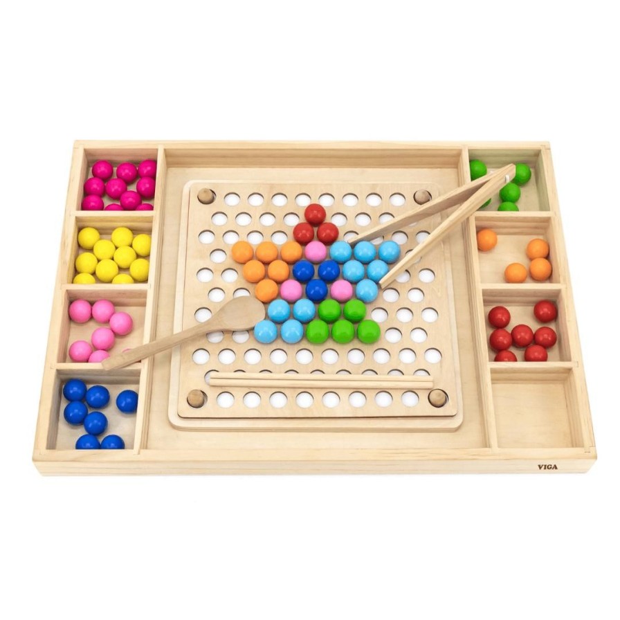 Wooden Toys Viga Montessori Toys | Catch And Match-Pattern Balls And Board