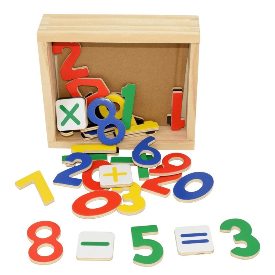 Wooden Toys Fun Factory Literacy Toys | Wooden Magnetic Numbers 37Pce