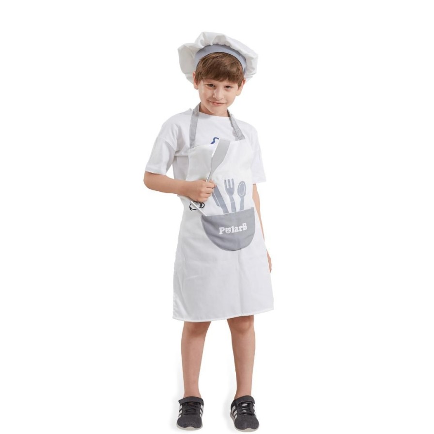 Wooden Toys Viga Pretend Play | Little Chef Uniform Apron And Hat