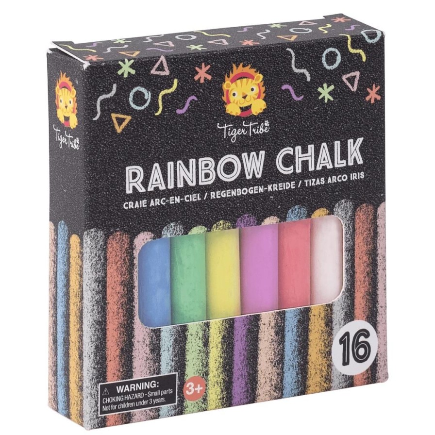 Wooden Toys Tiger Tribe Shapes & Colours | Rainbow Chalk-Packet Of 16