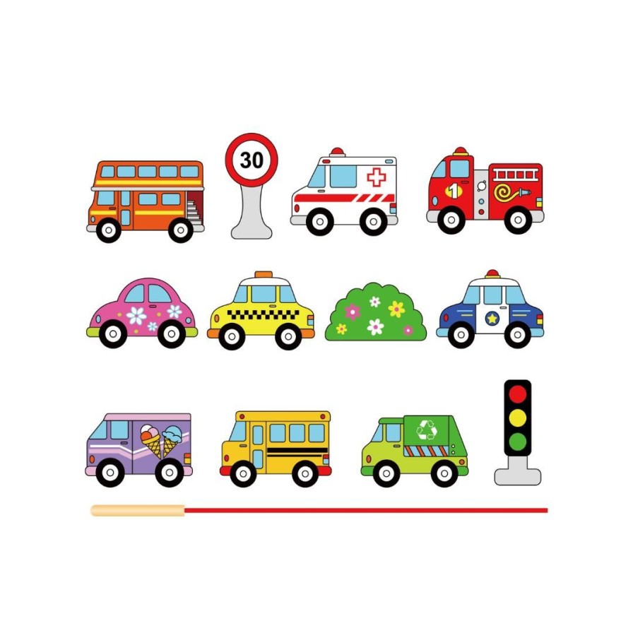 Wooden Toys Viga Cars & Trucks | Lacing Blocks-Vehicles