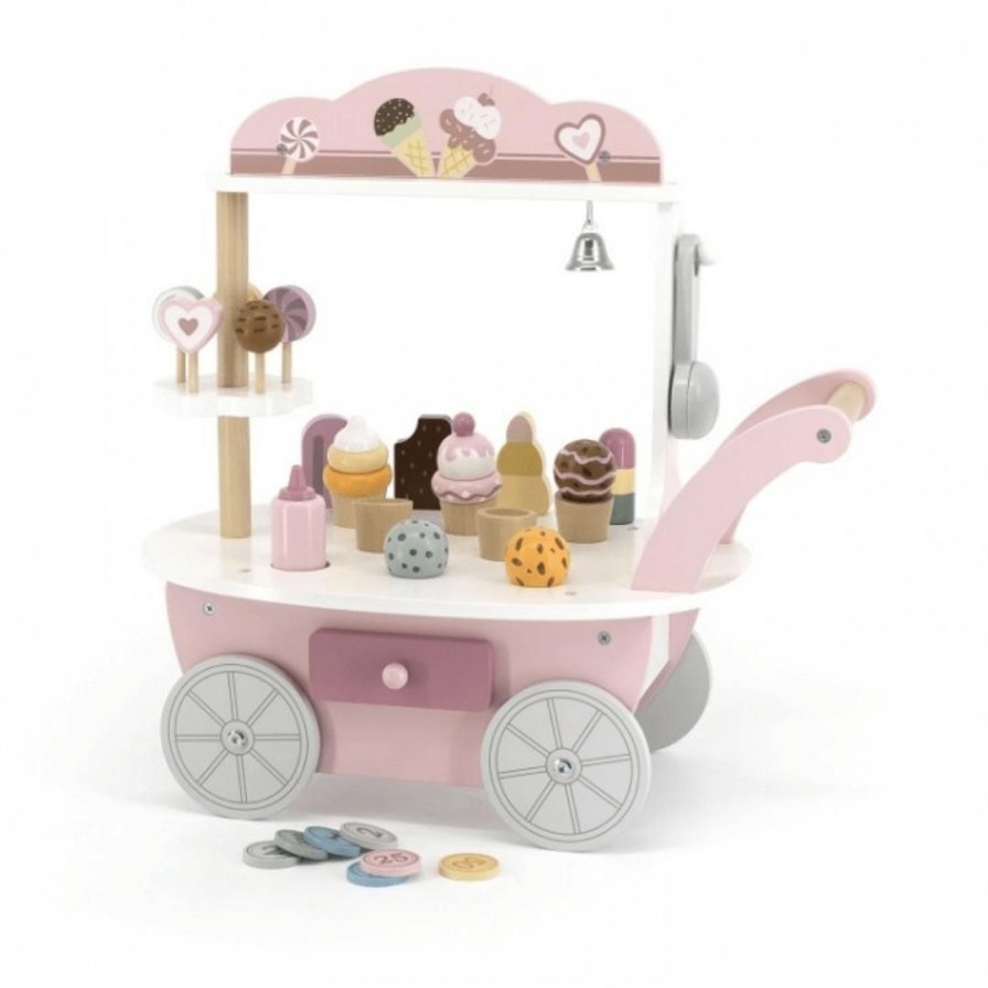 Wooden Toys Viga Kitchen & Food Sets | Mini Push Along Ice Cream Shop