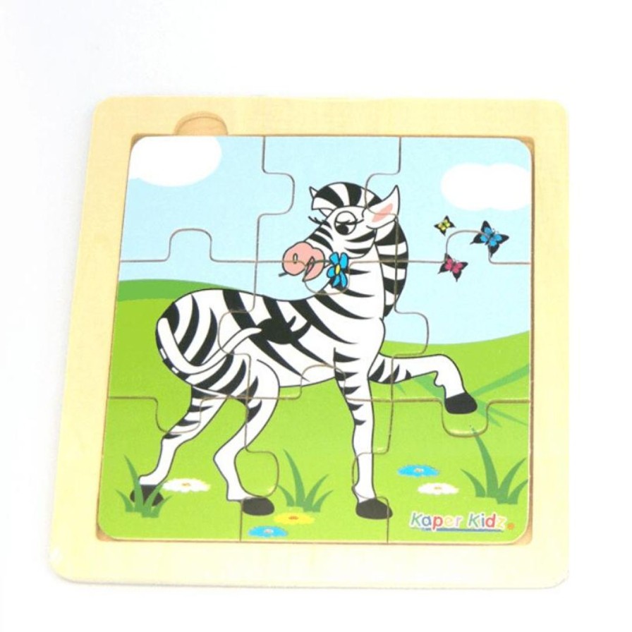 Wooden Toys Kaper Kidz Animals | Zebra Puzzle-9 Piece