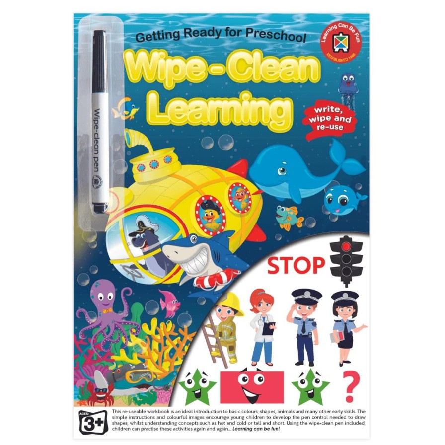 Wooden Toys ed.vantage Literacy Toys | Wipe-Clean Learning Book-Getting Ready For Pre School