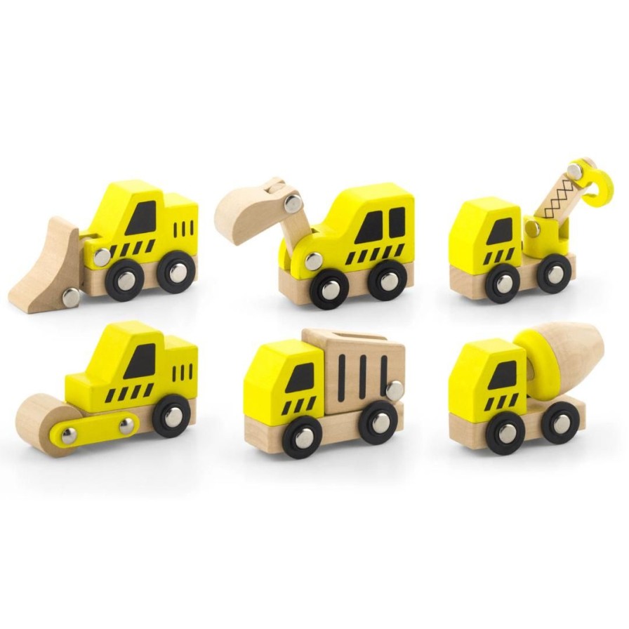 Wooden Toys Viga Montessori Toys | Construction Vehicles-Set Of 6