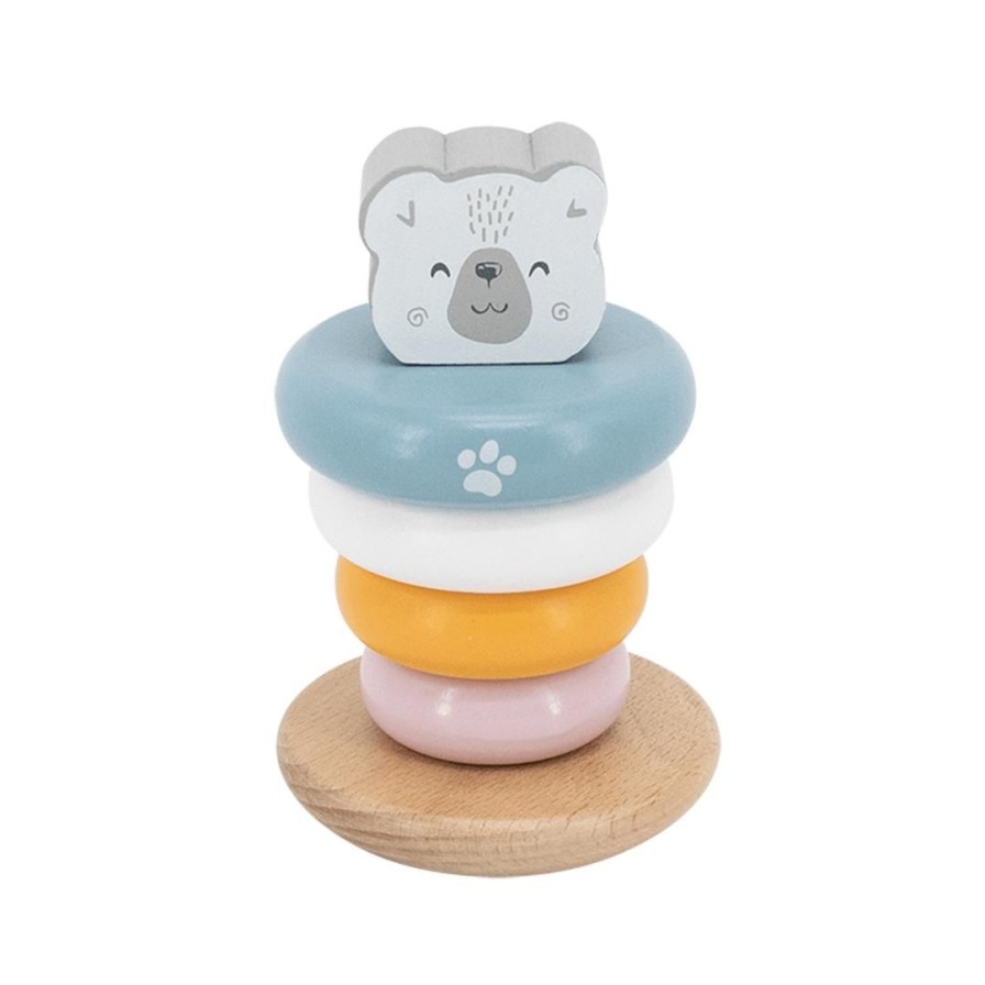 Wooden Toys Viga Baby & Toddler Puzzles | Polar Bear Pastel Ring Stacker