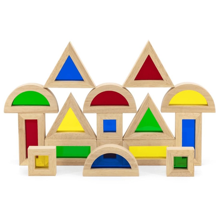 Wooden Toys Viga Building Blocks | Rainbow Blocks-24 Pce