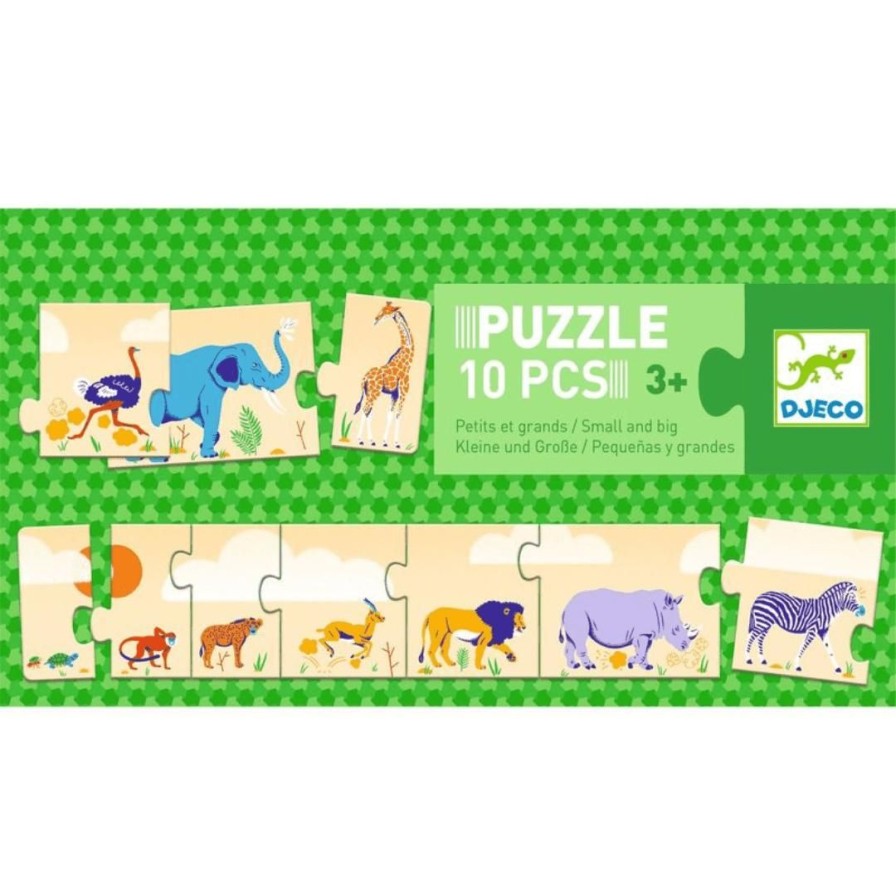 Wooden Toys Djeco Animal Puzzles | Small To Big Puzzle-10 Piece