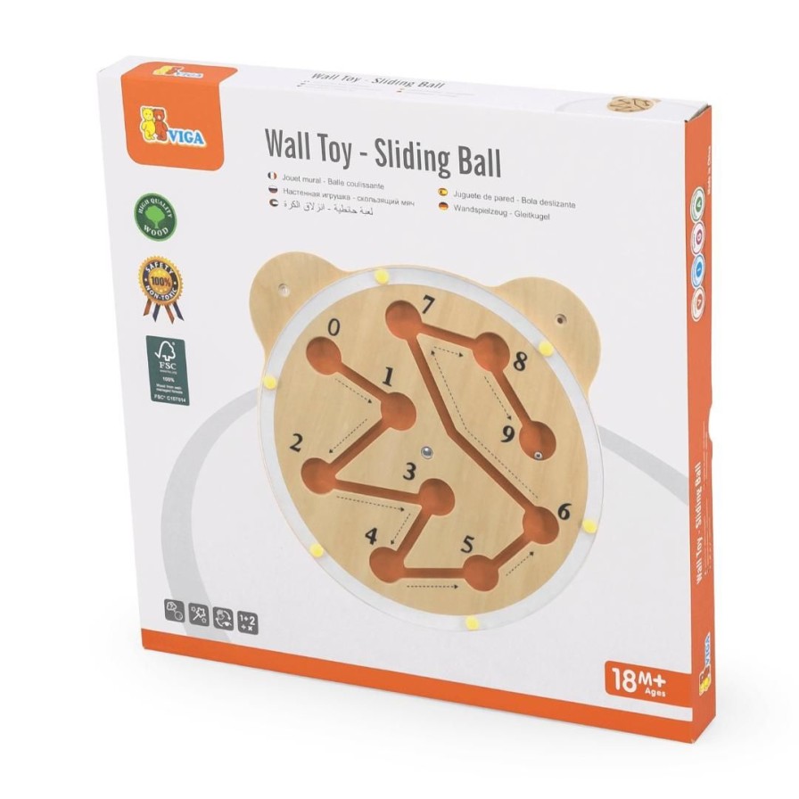 Wooden Toys Viga Activity Cubes | Wooden Wall Toy-Sliding Ball