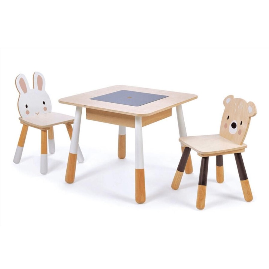 Wooden Toys Tender Leaf Toys Animals | Forest Wooden Table With 2 Chairs