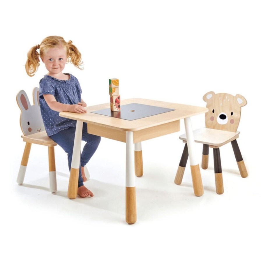 Wooden Toys Tender Leaf Toys Animals | Forest Wooden Table With 2 Chairs