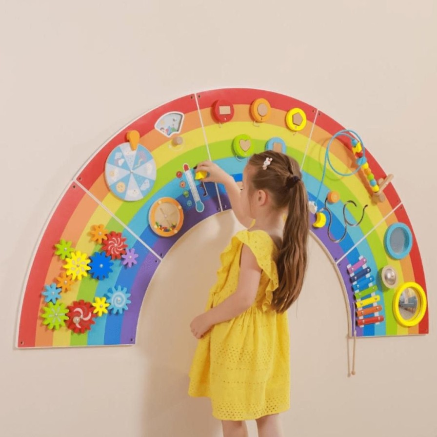 Wooden Toys Viga Shapes & Colours | Rainbow Wall Activity Centre