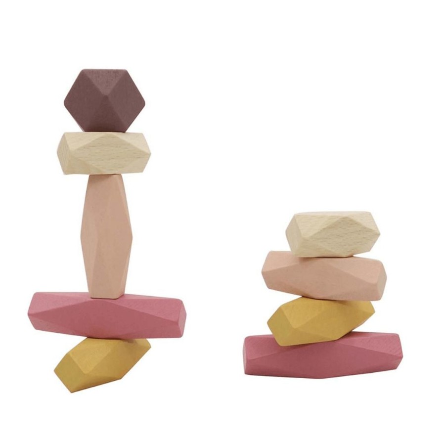 Wooden Toys Kaper Kidz Fine Motor Skills | Pastel Balancing Wooden Stacking Stones