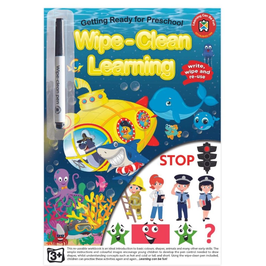 Wooden Toys ed.vantage Arts & Crafts | Wipe-Clean Learning Book-Getting Ready For Pre School