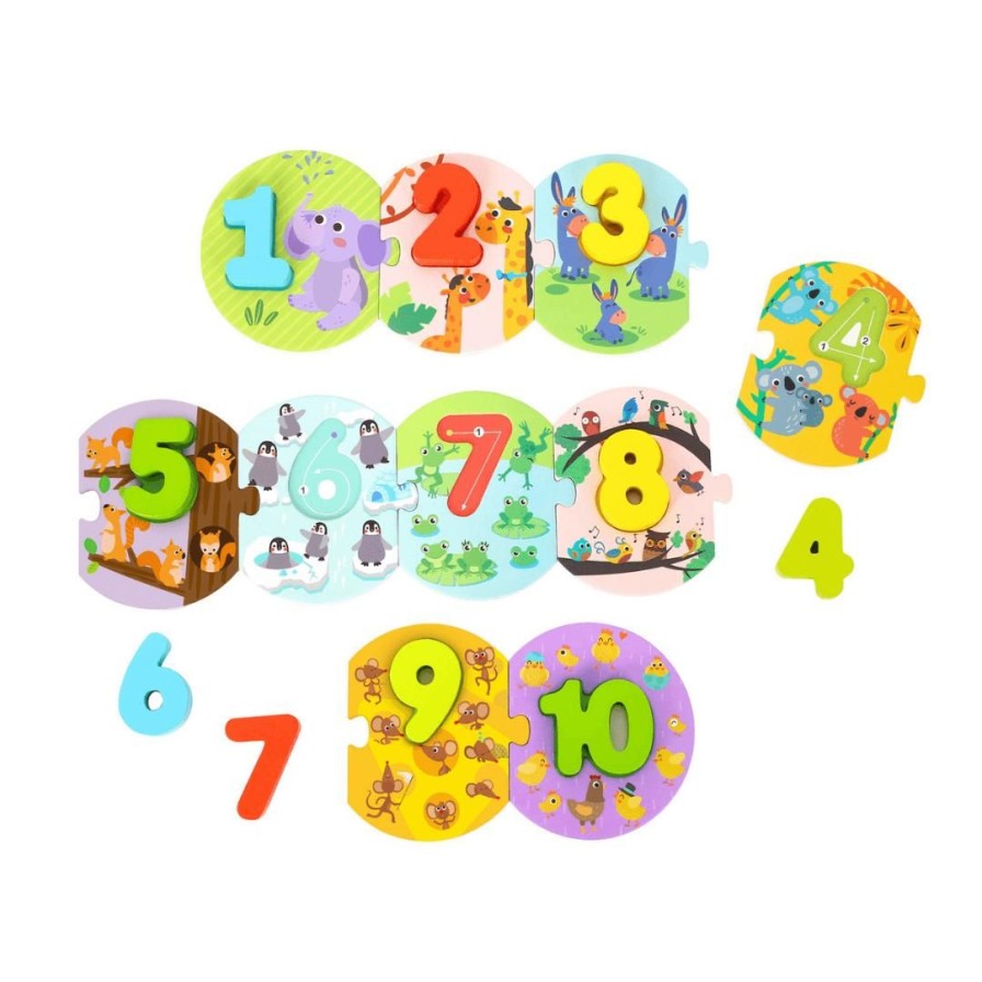 Wooden Toys Tooky Toy Numeracy | Colourful Number Linking Puzzle