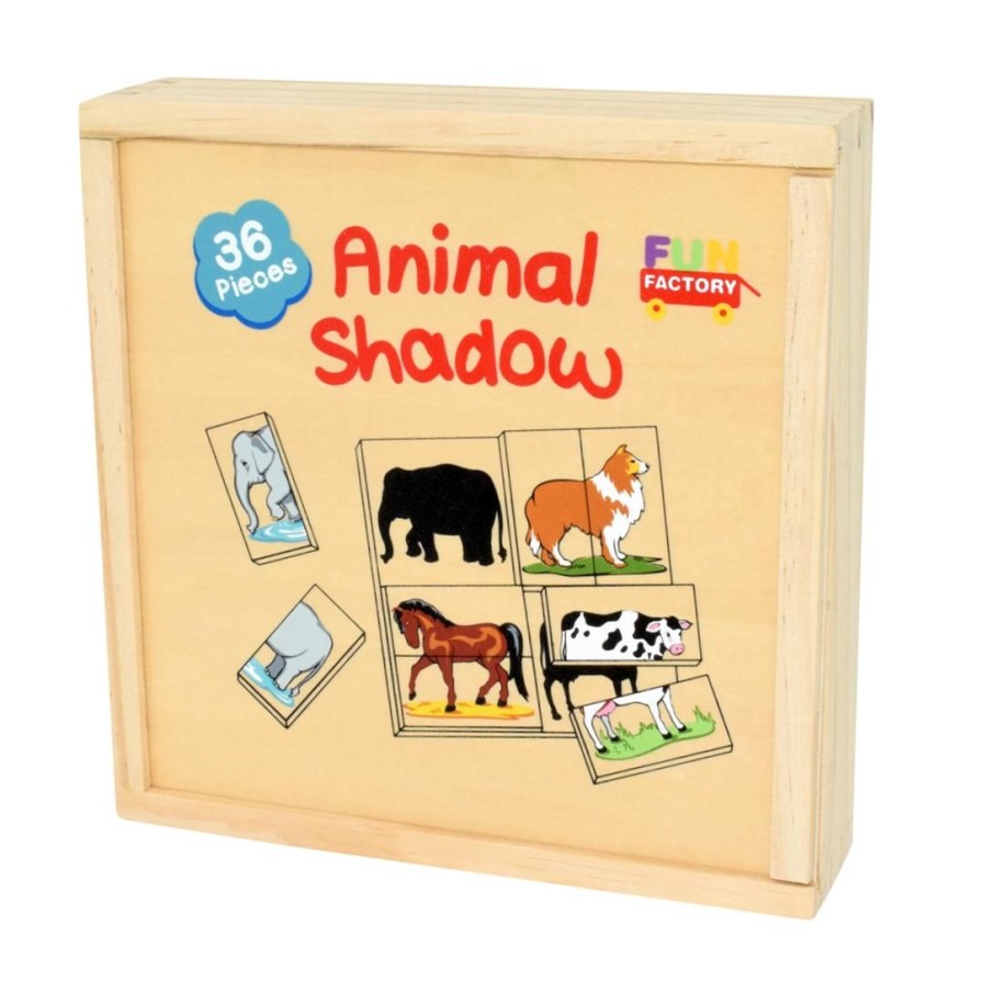 Wooden Toys Fun Factory Baby & Toddler Puzzles | Animal Shadow Match