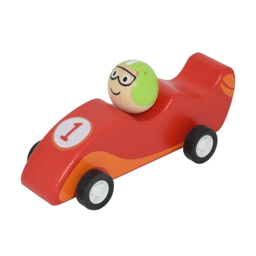 Wooden Toys Kaper Kidz Montessori Toys | Pull Back Colourful Wooden Racing Car