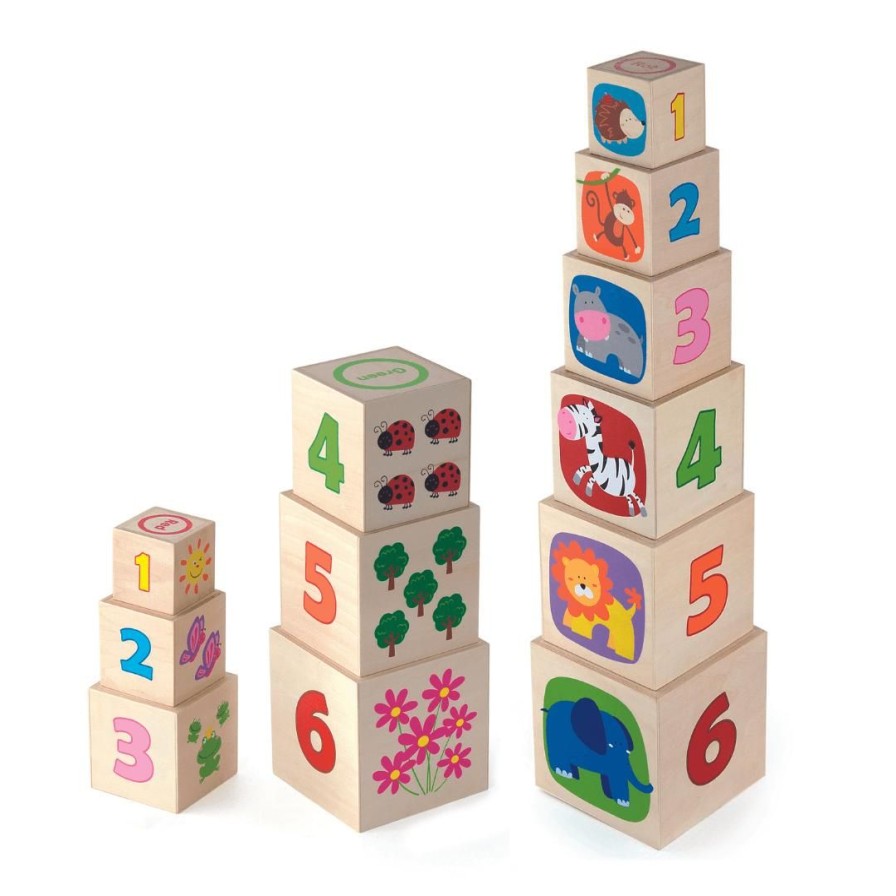 Wooden Toys Viga Activity Centres For Kids | Set Of 6 Wooden Nesting And Stacking Cubes