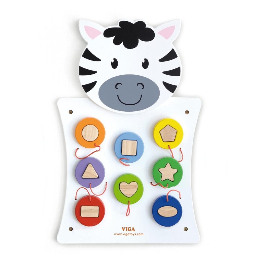 Wooden Toys Viga Baby Toys & Teethers | Wooden Zebra Wall Activity Toy